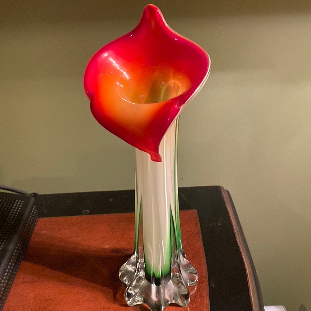 Large Art Glass Jack in the Pulpit vase 12” One of a kind - Picture 2 of 6